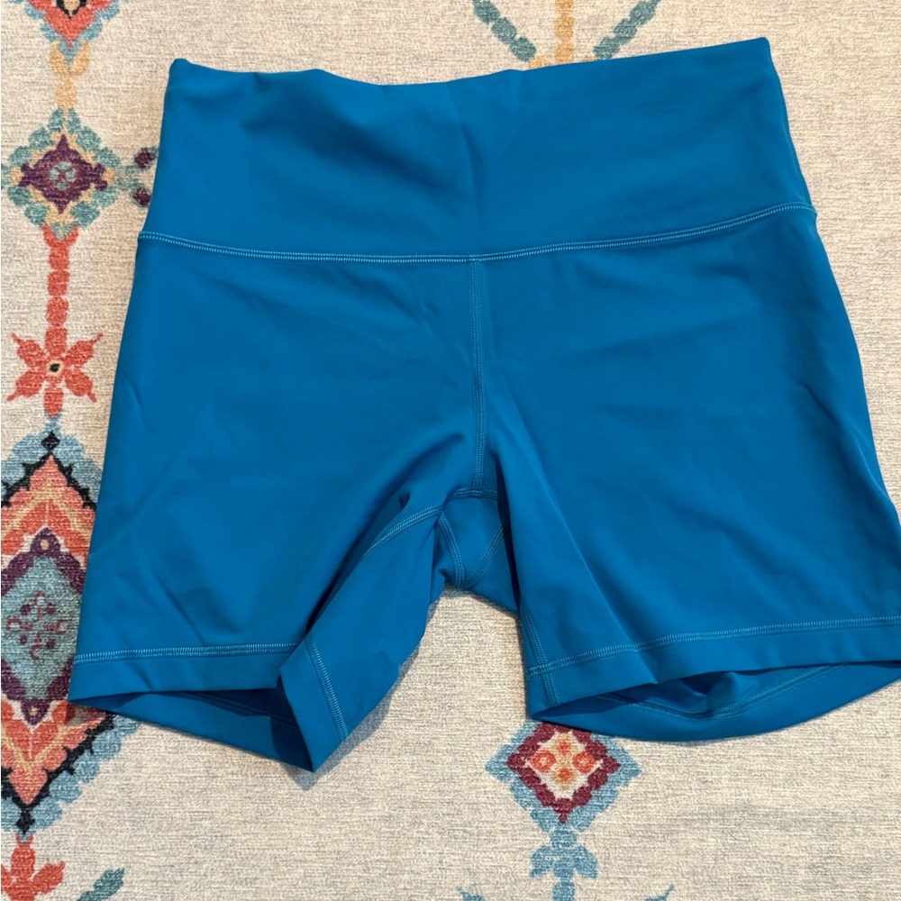 lululemon Teal Blue High-Rise Bike Shorts